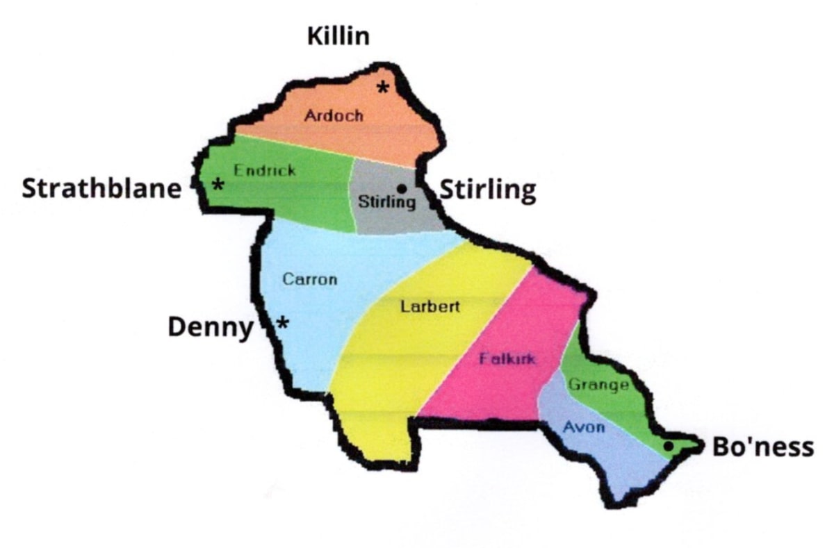 Forth Valley map of Guiding areas